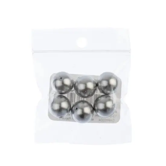 Preciosa Maxima 12mm Round Nacre Pearls, 6ct. Light Gray {3}