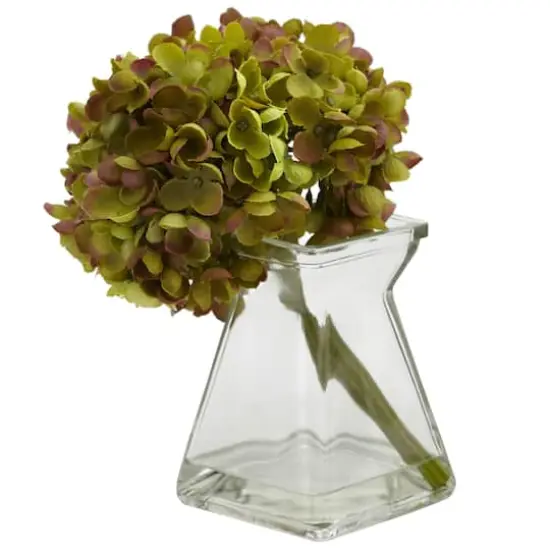 Green, Purple & White Hydrangea with Vase, 3ct. {5}