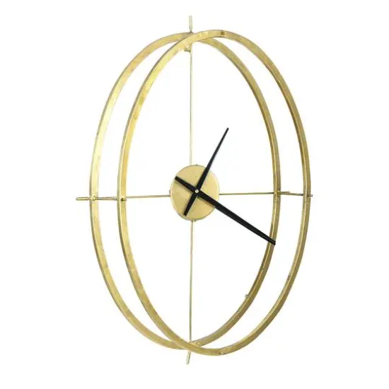 Hello Honey&reg; 2.5ft. Gold Double Frame Round Clock {5}
