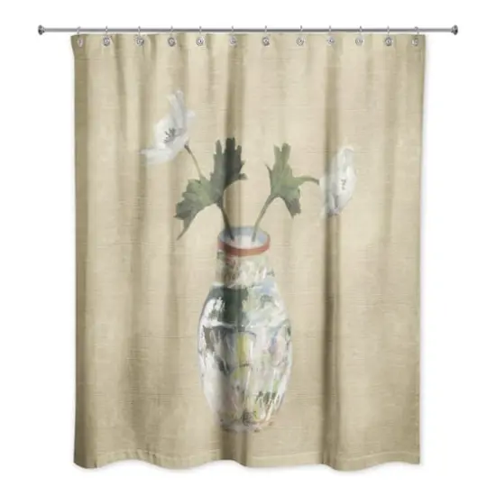 Colorful Vase with White Florals 71" x 74" Shower Curtain {3}