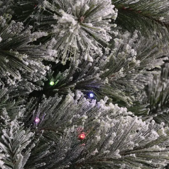 7.5ft. Pre-Lit Montreal Flocked Artifical Christmas Tree, LumaDazzle™ Color Changing Twinkle LED Lights by Ashland® {3}