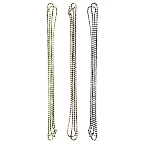 Idea-Ology Metal Ball Chains 36" 3/Pkg Each W/6 Connectors-Antique Nickel, Brass & Copper {3}