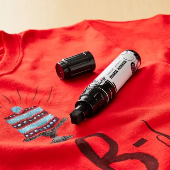 Tulip&reg; Permanent Fabric Markers&reg; Black Jumbo Chisel Tip {3}