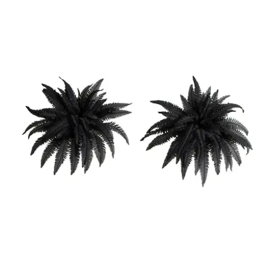 40in. Artificial Halloween Black Boston Fern - Set of 2 {1}