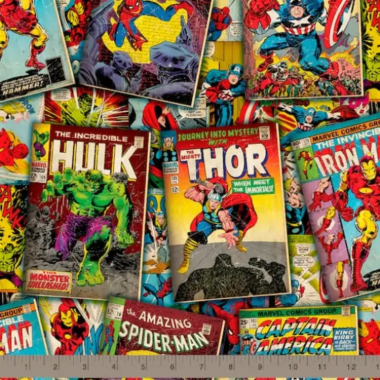 Marvel Retro Comics Covers Cotton Fabric {3}