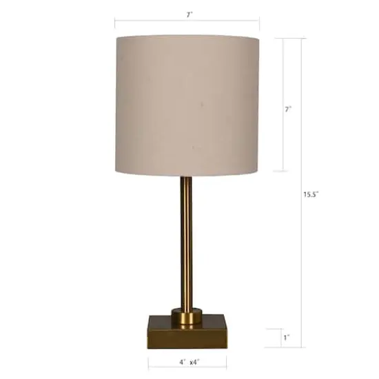 15.5" Metal Table Lamp with Natural Fabric Shade by Ashland® {5}