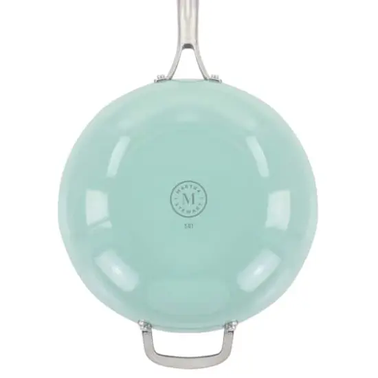 Martha Stewart 12" Turquoise Aluminum Nonstick Essential Pan With Lid {4}