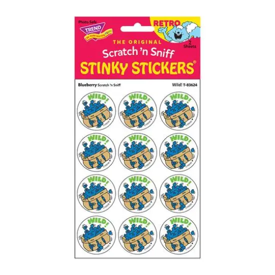TREND Enterprises® Wild! Blueberry Scented Stickers, 6 Packs of 24 {3}