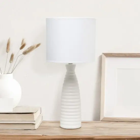 Simple Designs Alsace Bottle Table Lamp Off White {3}