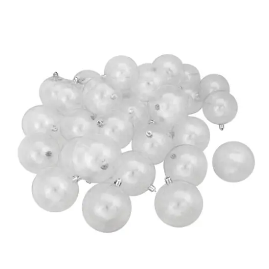 32ct. Clear Shatterproof Shiny Christmas Ball Ornaments {4}