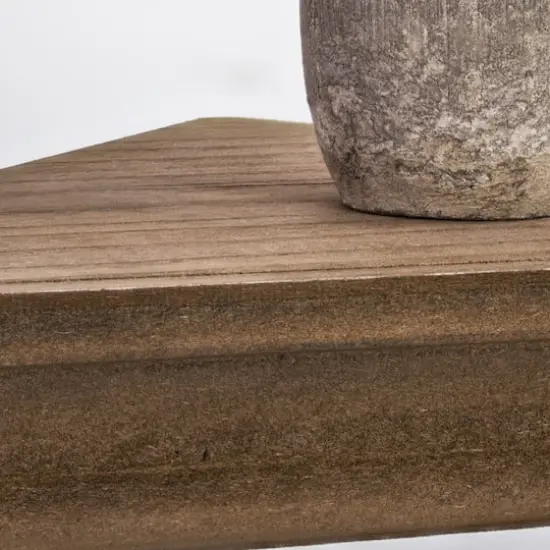 Beveled Floating Corner Shelves Set Brown {5}