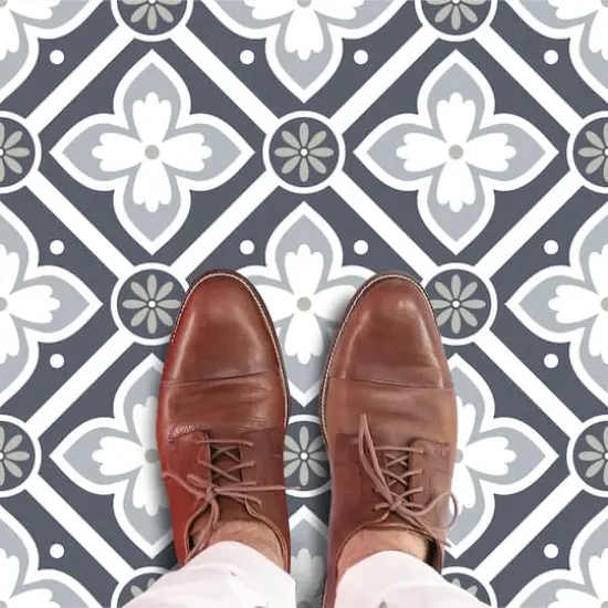 RoomMates Dublin Slate Floral Peel & Stick Floor Tile {4}