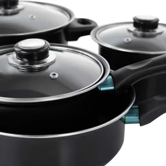 Gibson Home&reg; Newton 7-Piece Black Carbon Steel Cookware Set {7}