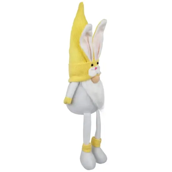 20" Yellow Sitting Bunny Gnome Easter Figurine {5}