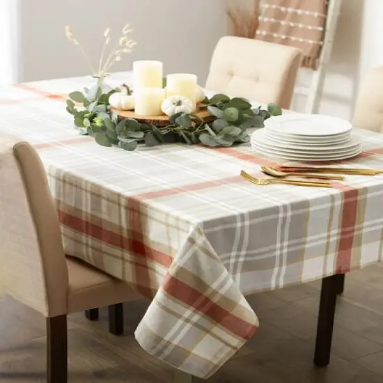 DII&reg; 104" Plaid Thanksgiving Cozy Picnic Tablecloth {6}