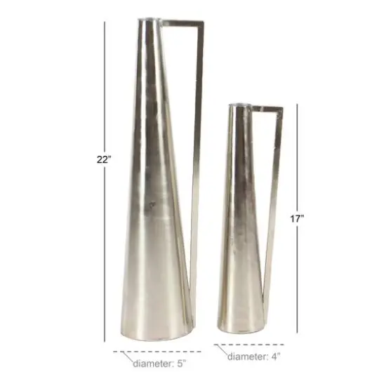 Silver Metal Glam Vase Set {7}