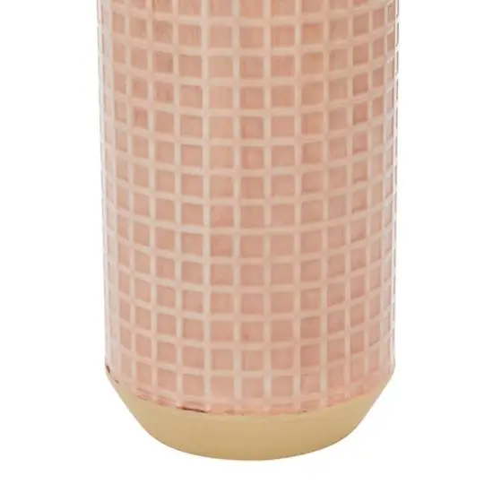 Set of 2 Brown Metal Contemporary Vase, 14", 17" {5}