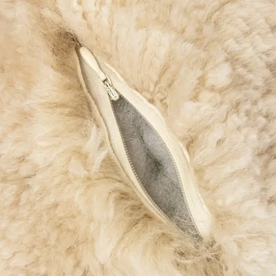 Hello Honey&reg; 12" Cream Soft Sheepskin Orb Pillow {6}