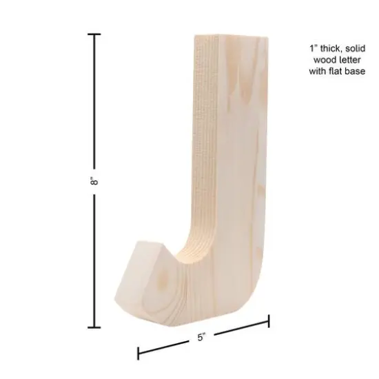 Hampton Art&trade; 8" Chunky Wood Letter J {5}