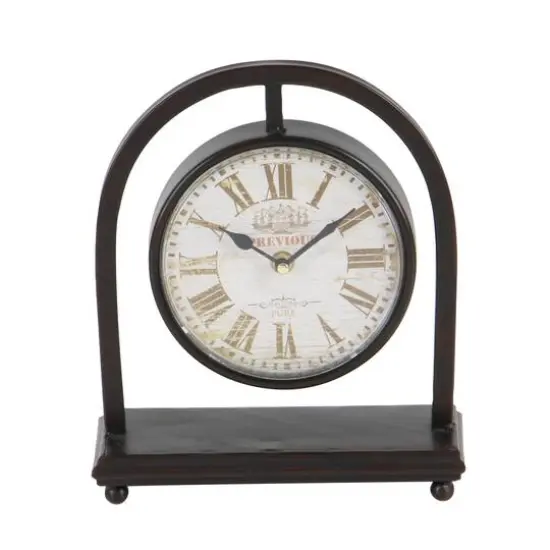 11" Black Metal Vintage Hanging Clock Set {6}