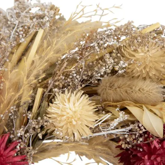11" Pampas Grass & Dried Floral Spring Wreath {7}