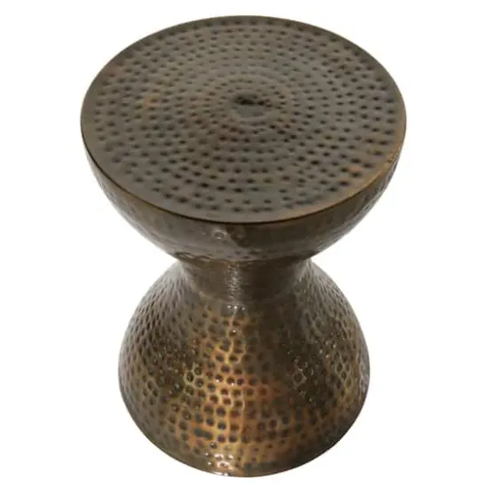 19" Bronze Iron Industrial Accent Table {3}