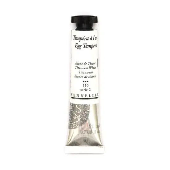 Sennelier Egg Tempera Tube, 21mL Titanium White S2 {1}