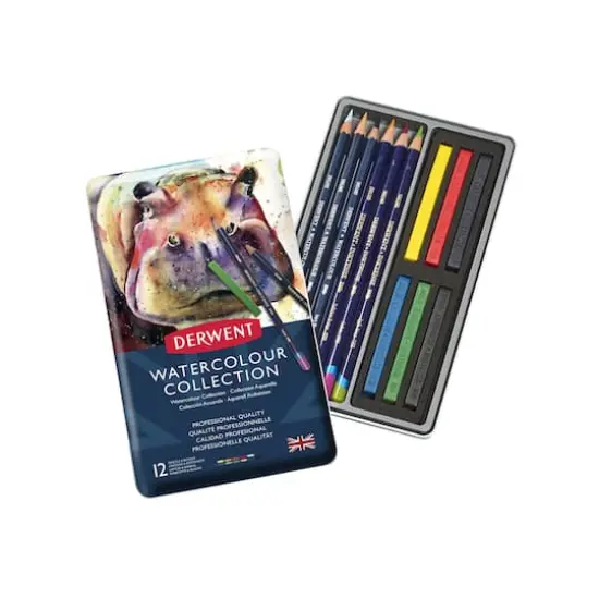 Derwent&reg; Watercolor Pencil Collection 12 Color Tin Set {1}