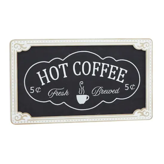 24" Black Hot Coffee Wall Sign {3}