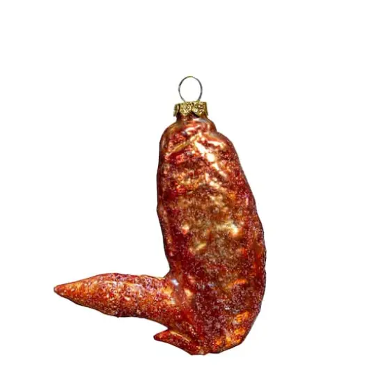 4.5" Glitter Glass Buffalo Chicken Wing Ornament {1}