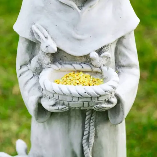 Glitzhome&reg; 36" St. Francis Bird Feeder Garden Statue {7}