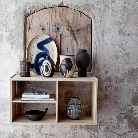 Hello Honey&reg; 6" Black & White Debossed Stoneware Vase {5}