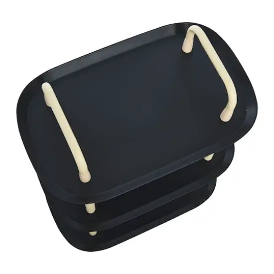 Hello Honey&reg; Main + Mesa&trade; 3-Tier Modern Plastic and Metal Trolley Black and Sand {7}