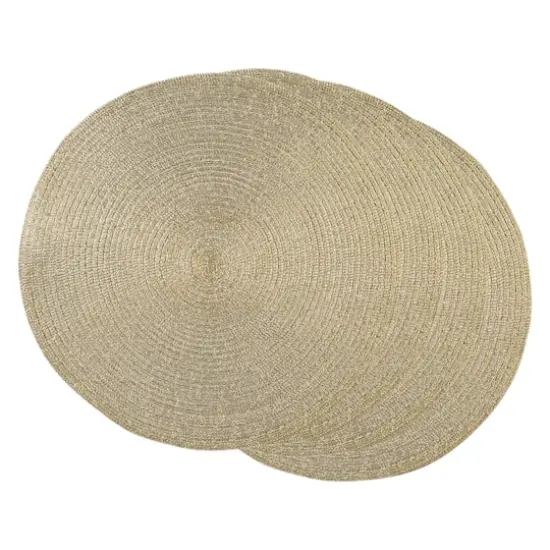 DII&reg; Metallic Gold Round Polypropylene Woven Placemat (Set of 4) {1}