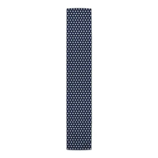 90" White Stars On Blue Poly Twill Runner {1}