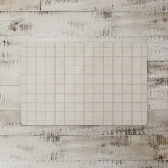 Gray & Cream Check Floor Mat {3}