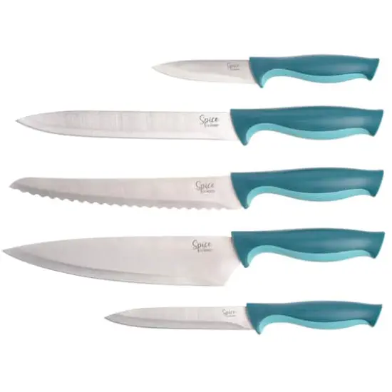 Spice by Tia Mowry Savory Saffron Teal 14 Piece Cutlery Set {4}