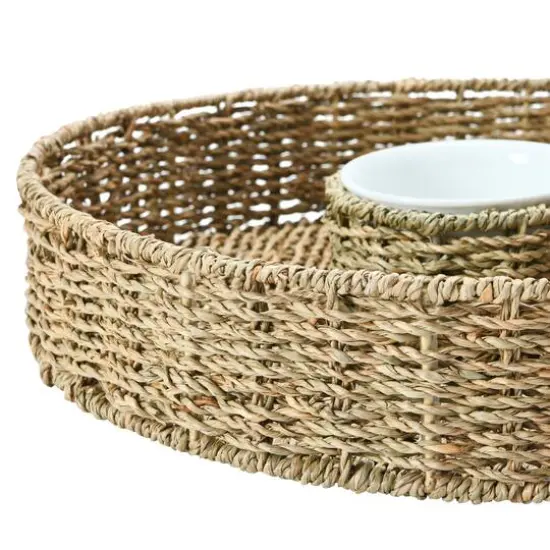 Hello Honey® Hand-Woven Seagrass Chip & Dip Basket with 6 oz. Ceramic Bowl Set {3}