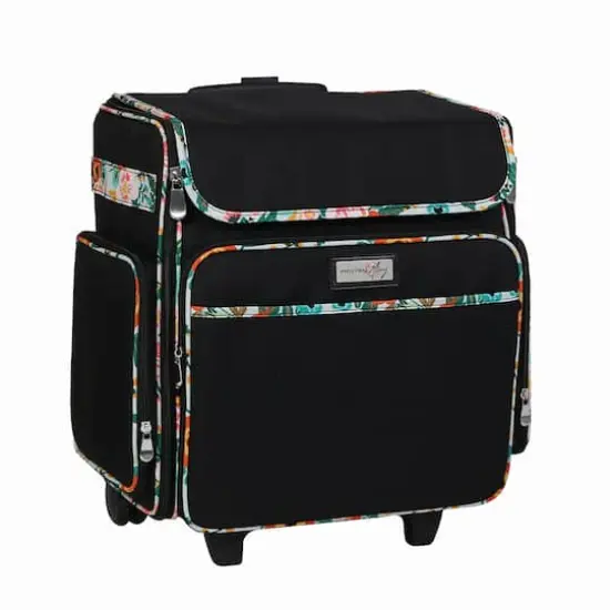 Everything Mary Black & Floral Rolling Scrapbook Travel Case {8}
