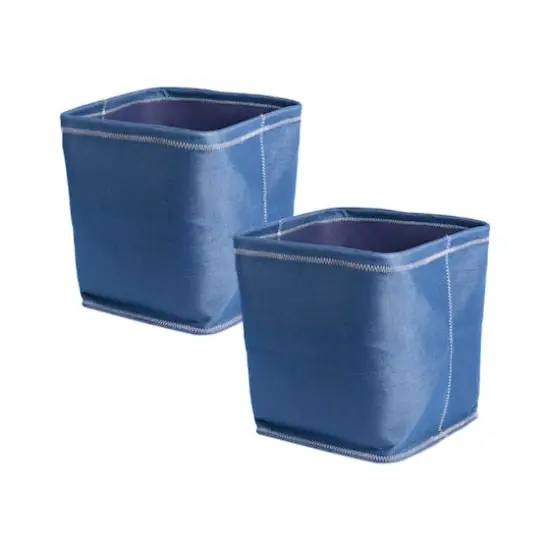 DII&reg; 13" Zig Zag Stitch Trapezoid Fabric Bins, 2ct. Blue {1}