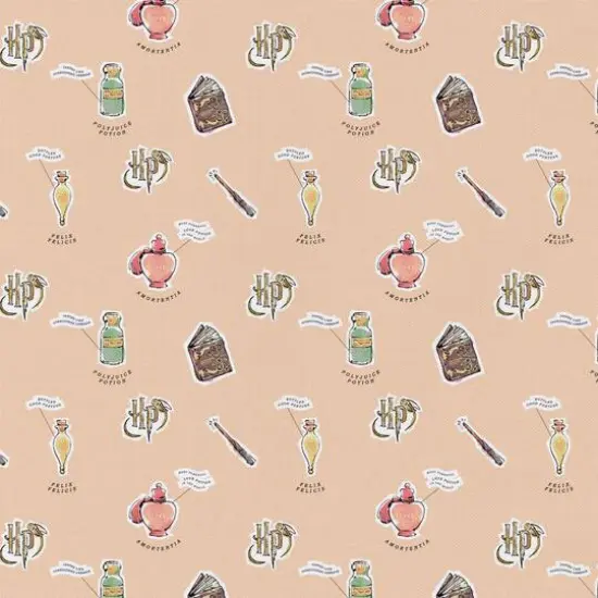 Harry Potter Peach Watercolor Oddities Precut Cotton Fabric {1}
