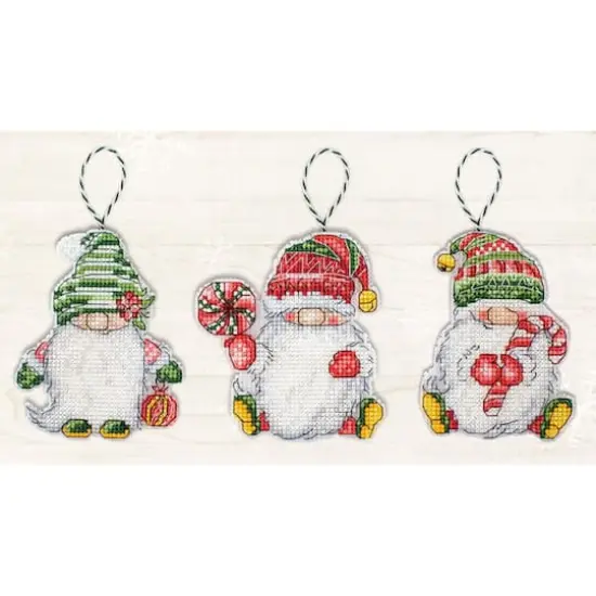Luca-S Christmas Gnomes Plastic Canvas Counted Cross Stitch Kit {1}