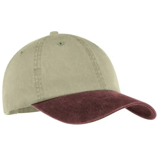 Port & Company&reg; Two-Tone Pigment-Dyed Cap Pebble/Black {2}