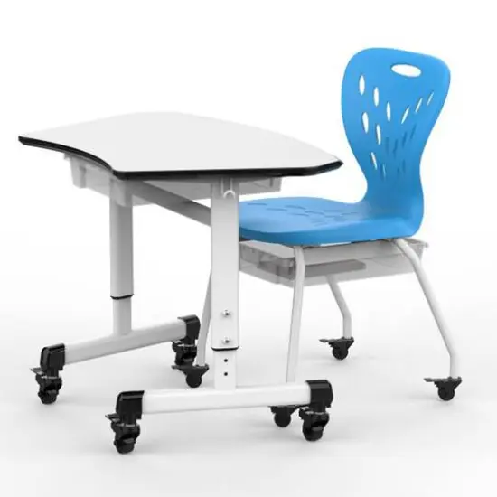 Luxor Adjustable Trapezoid Student Desk with Drawer {5}