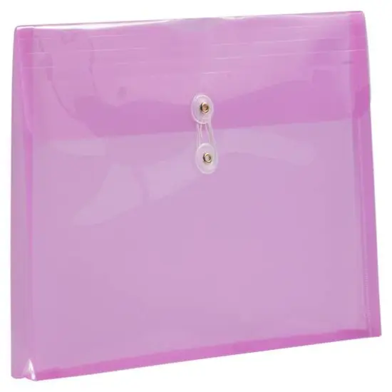 JAM Paper Letter Booklet Plastic Envelopes with Button & String Tie Closure, 12ct. Lavender Purple {5}