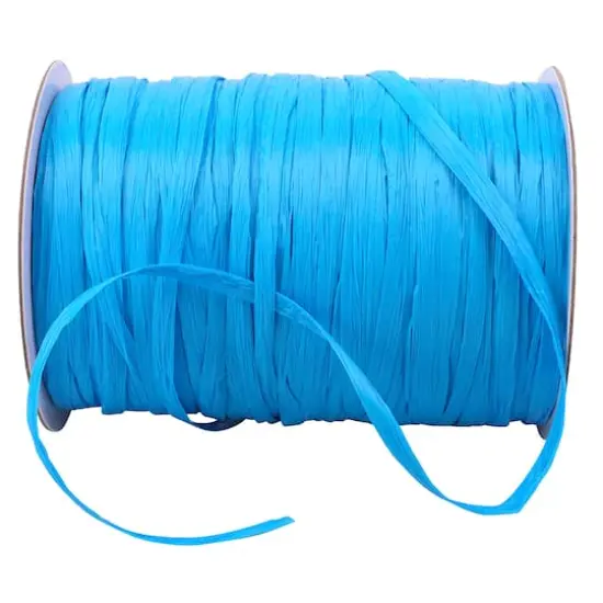 JAM Paper 1/4" Matte Raffia Ribbon, 100yd. Aqua {1}
