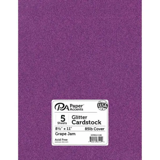 PA Paper™ Accents 8.5" x 11" 85lb. Glitter Cardstock, 5 Sheets Kiwi Green {2}