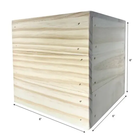 6" Unfinished Wooden Cube Riser Box {6}