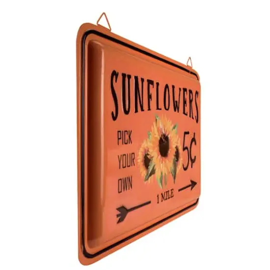 Fall Harvest Orange Sunflowers Wall Sign {4}