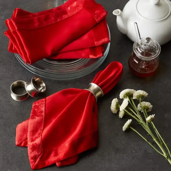 DII&reg; Velvet Trimmed Oversized Napkin, 4ct. Red {7}
